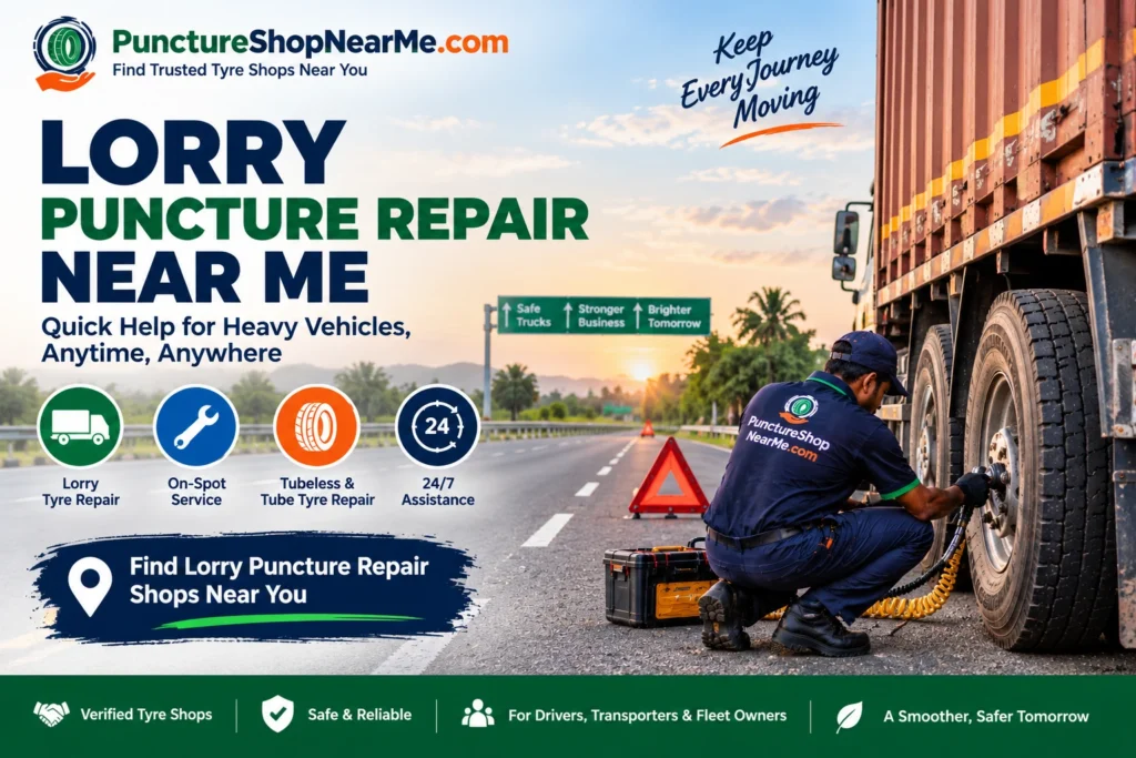Lorry puncture repair near me with roadside heavy vehicle tyre service