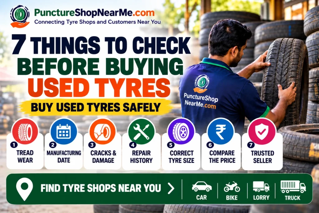 7 Things to Check Before Buying Used Tyres Safely – PunctureShopNearMe.com