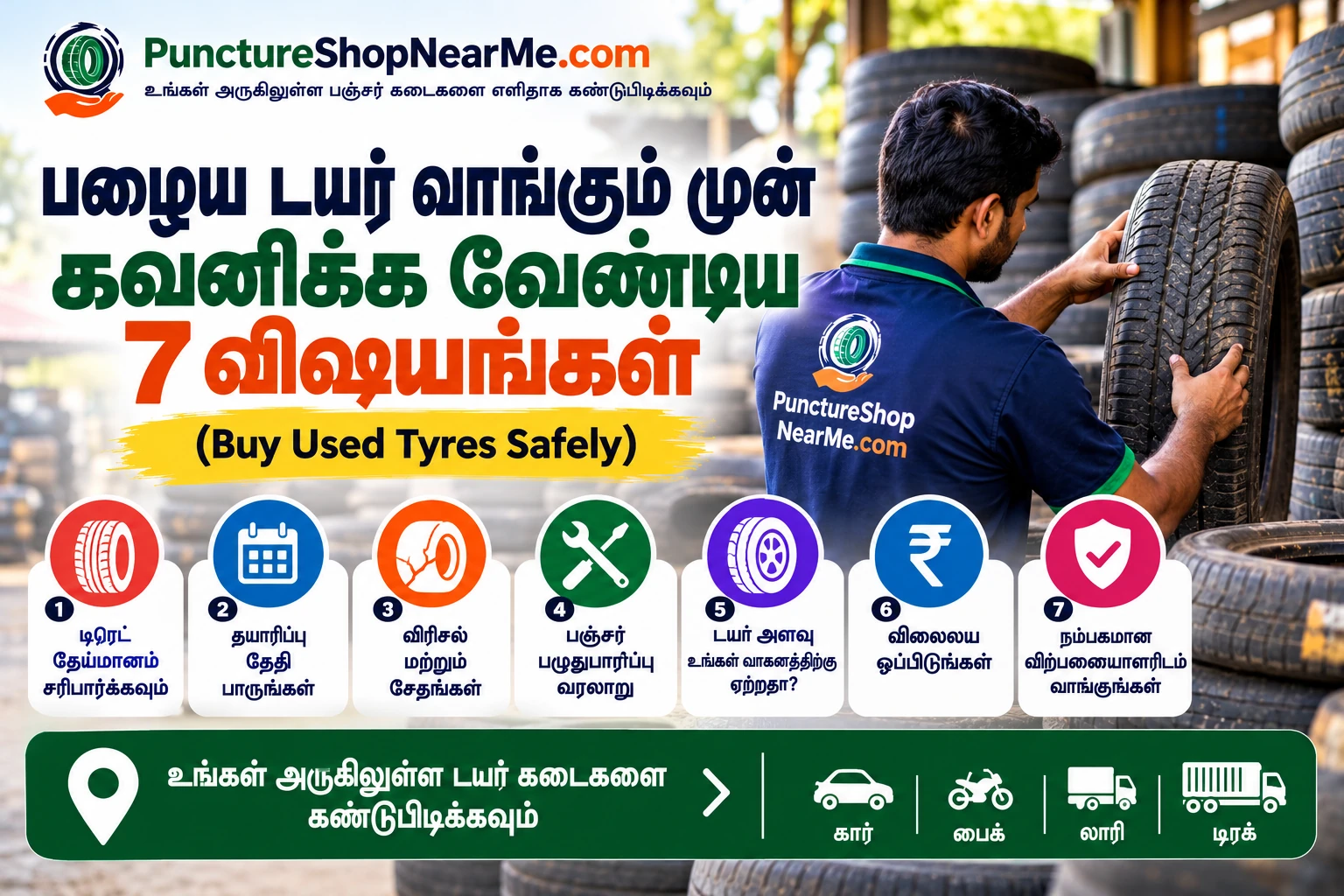 பழைய டயர் வாங்கும் முன் கவனிக்க வேண்டிய 7 விஷயங்கள் – Buy Used Tyres Safely